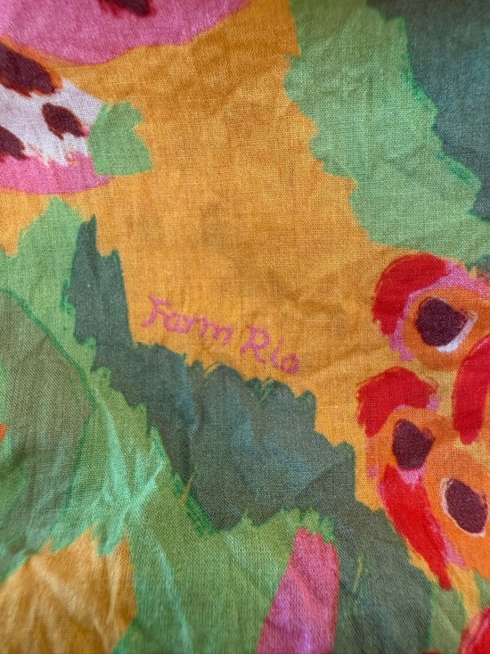Farm Rio Mixed Fruits Paradise Cotton Midi Dress | Size Small - Picture 6 of 15